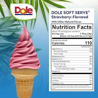 Dole Soft Serve Mix, Strawberry, 4.5lb