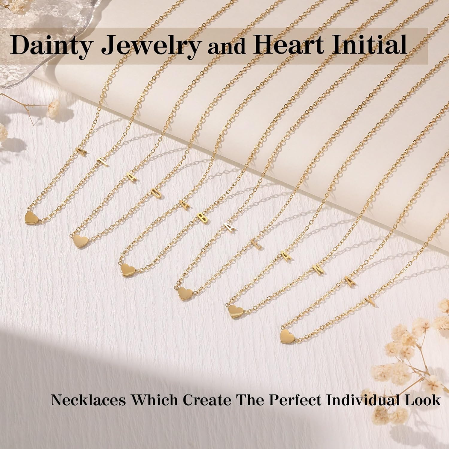 JSJOY Dainty Initial Necklaces for Women A-Z Letter Necklace Heart 14K Gold Choker Birthday Gifts for Women Unique Mom Sister Daughter Gifts Gold Jewelry - Image 5