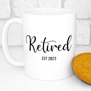 Retirement Mug - Retired EST - Add Any Year | Personalised Retirement Gift, Retirement Present. Gifts for Retirement | Custom Retirement Gift | Women's Retirement Gift, Men's Retirement Gift