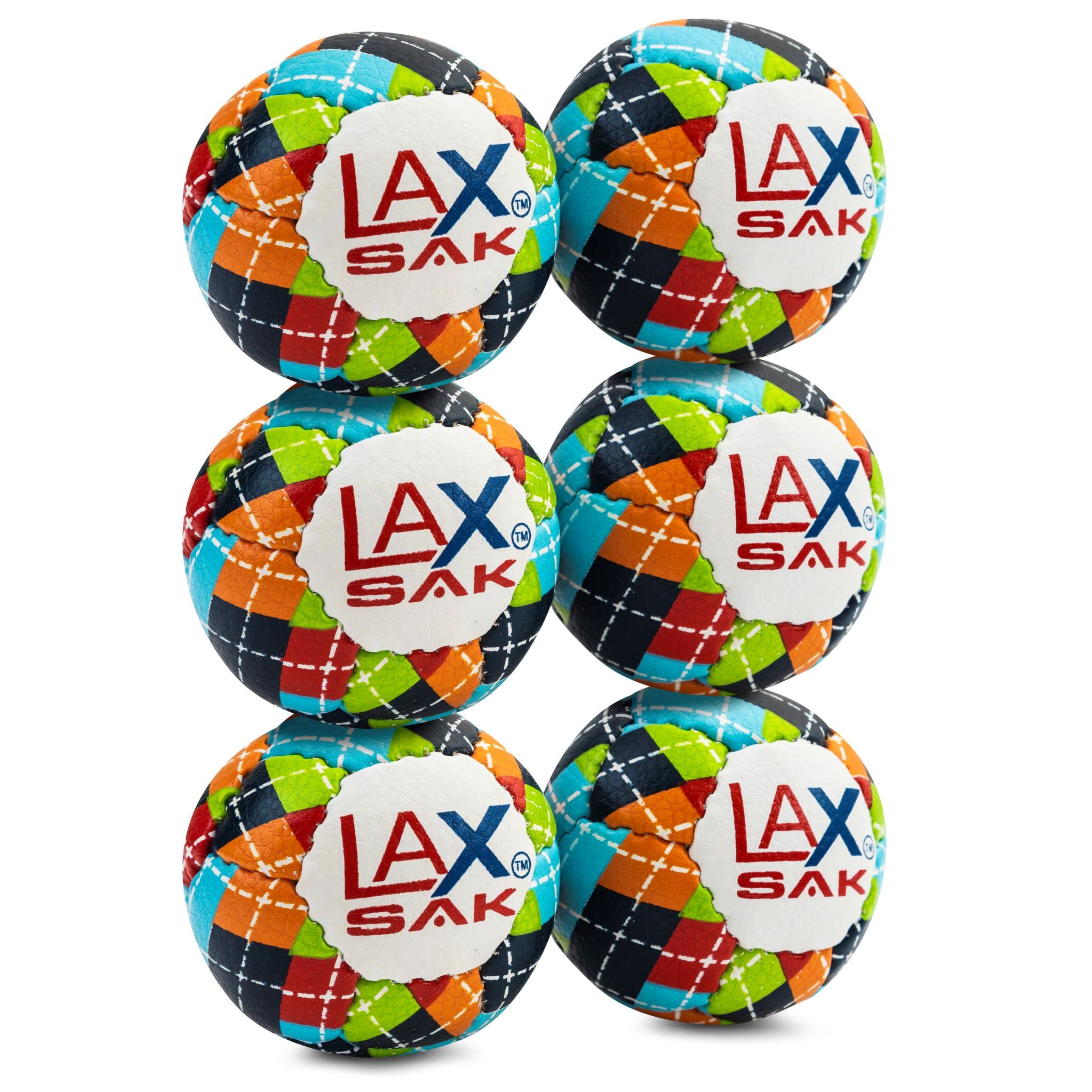 Lacrosse Sak weiche Übungsbälle für – Gleiches Gewicht und Größe wie ein Lacrosse-Bälle, ideal Indoor- Outdoor-Übungen, weniger Sprungkraft minimale Rückprallungen, Argyle, 6 Stück