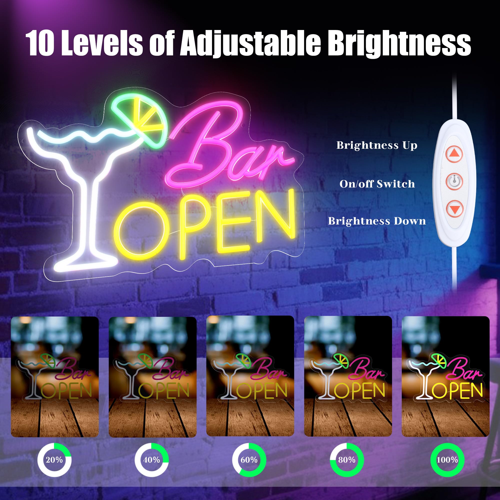 MEKOTRIN Bar Open Neon Light Sign - Image 4