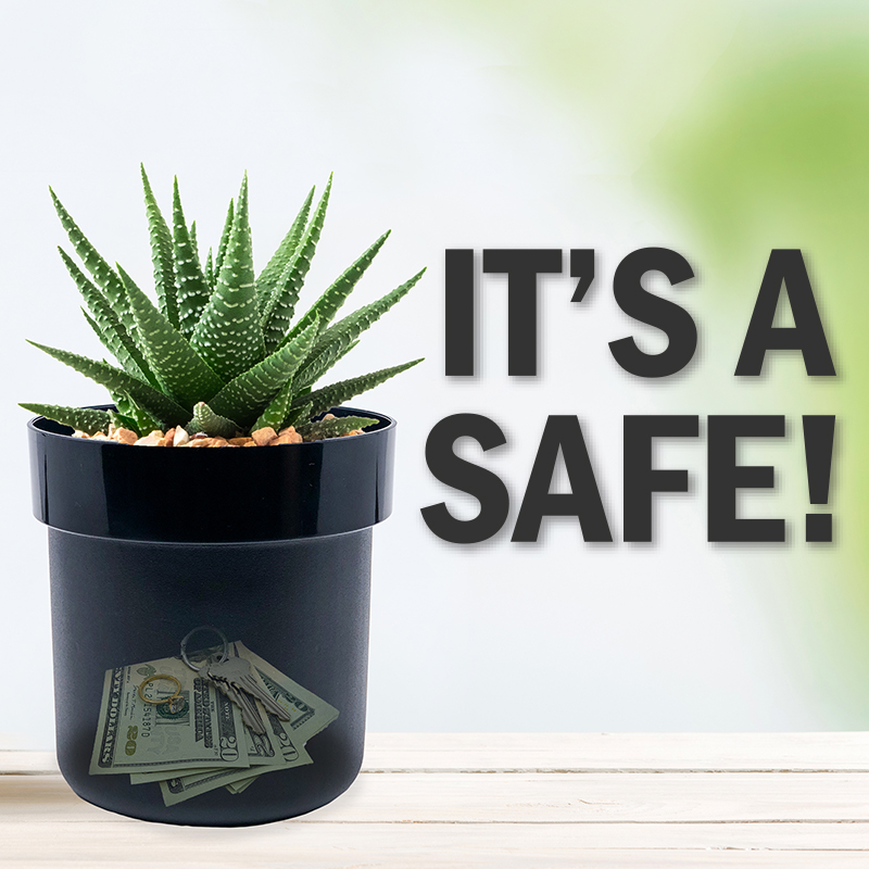Flipo Flower Pot Diversion Safe - Secret Hidden Safe With Key Lock
