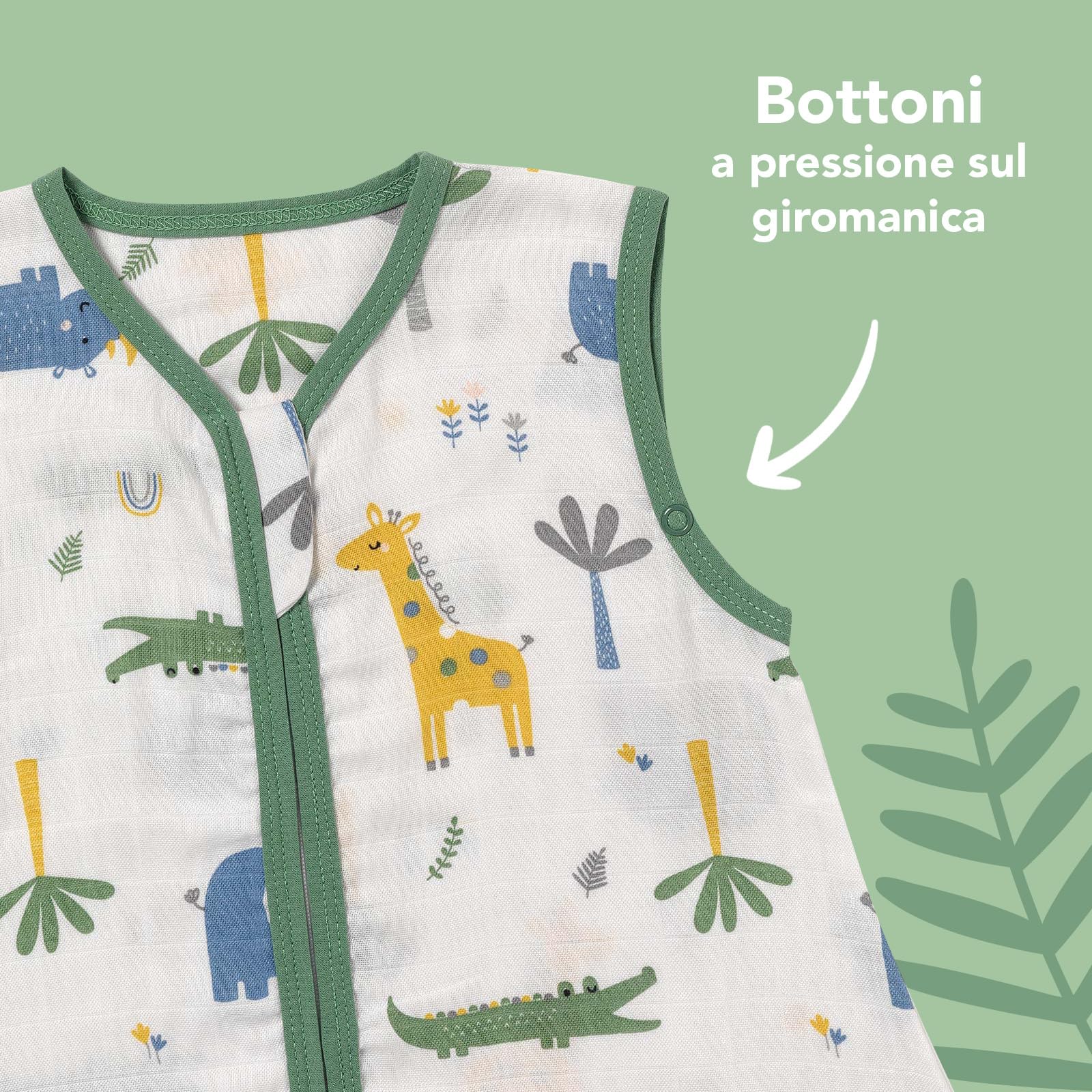 schlummersack Slumbersac Sacco nanna neonato 0.5 Tog in Mussola | Sacco a pelo bambini leggero | Sacco nanna estivo