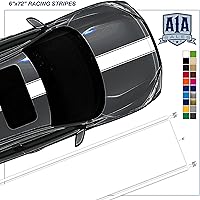 Vista 2 de 6 x 182,8 cm Cinta adhesiva de vinilo con rayas de carreras, calcomanía adhesiva para coche, remolque, barco 651 (Blanco)