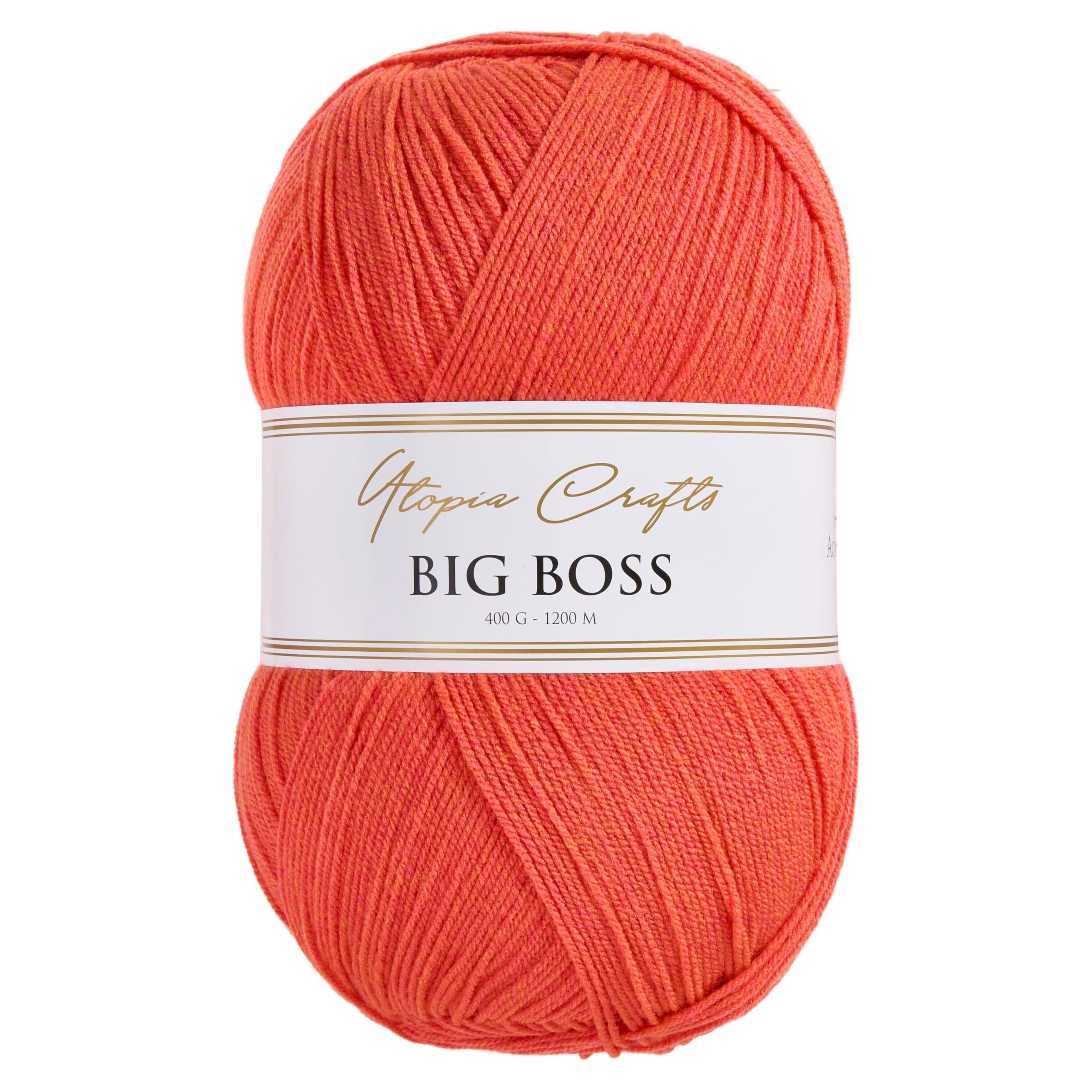 Utopia Crafts Big Boss 400g Knitting & Crochet Yarn 1200m (Coral Red)