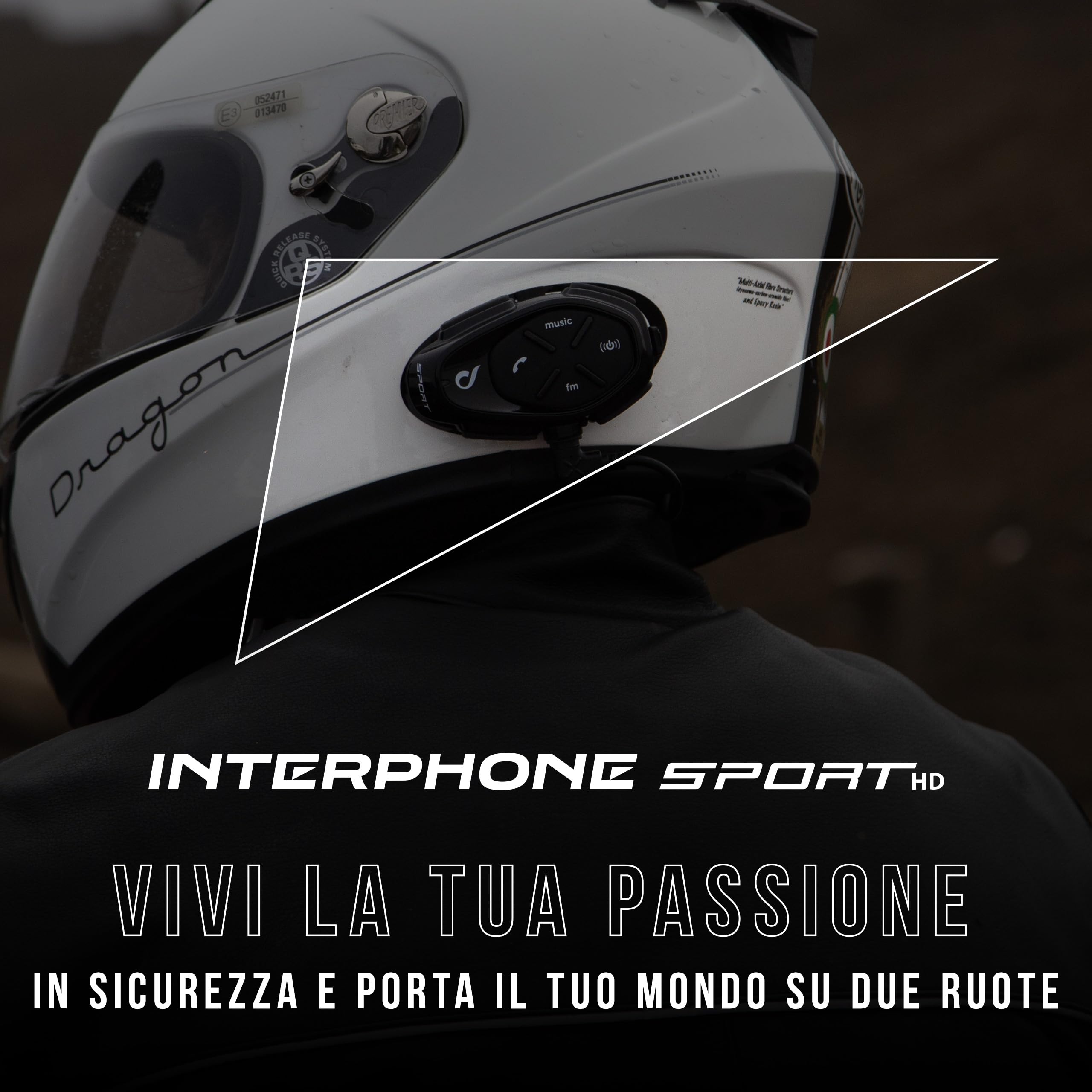 INTERPHONE SPORT HD Doppio Interfono Casco Moto Auricolari HD Hifi 40mm 4 Motociclisti 1Km Autonomia 20 Ore Impermeabile GPS TFT Universale 2024