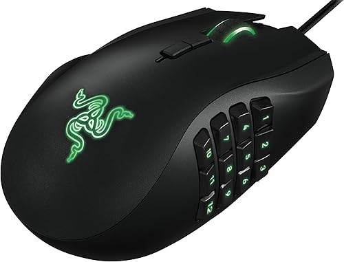 Ratón de juegos para Multijugador masivo en línea Naga Chroma de Razer, 12 Botones de pulgar programables, 16.000 DPI, alámbrico, Negro