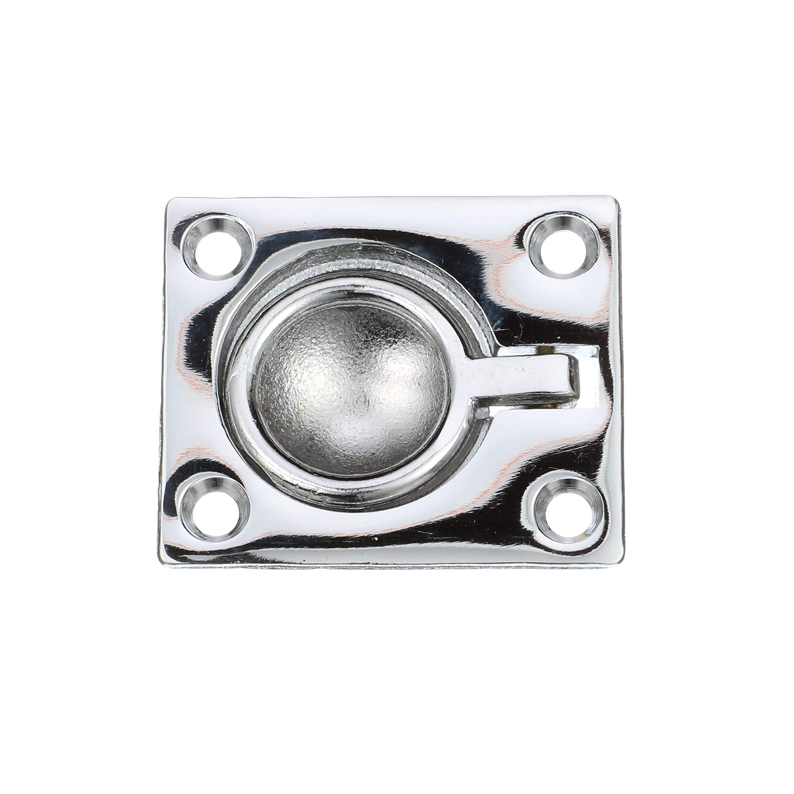 Seachoice Chrome-Plated Cast Brass Square Flush Hatch Ring Pull