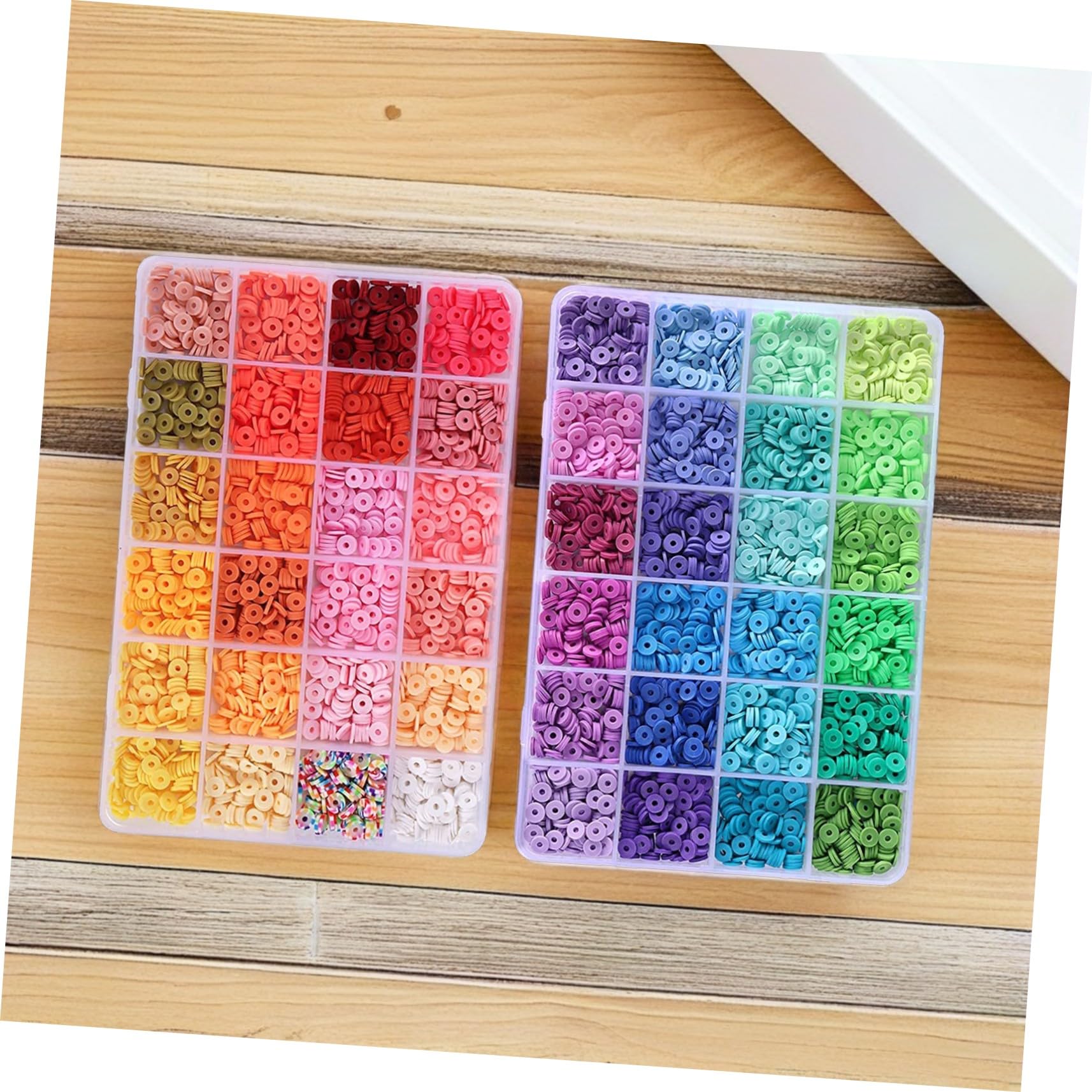 PartyKindom Kit para Hacer Pulseras Cuentas de Arcilla Polimérica, Kit Joyería DIY para Niñas, Cuentas Artesanales Multicolor para Collares y Manualidades