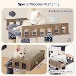Gitelsnour Arbre de chat, Tour de chat lourd pour les grands chats adultes, Tour d'arbre de chat principal avec hammam, 2 Gros Perches, 2 Condos pour chats forIndoor Chats 20 lbs+, 15 Postes de scratching, gris fumé GCT033G