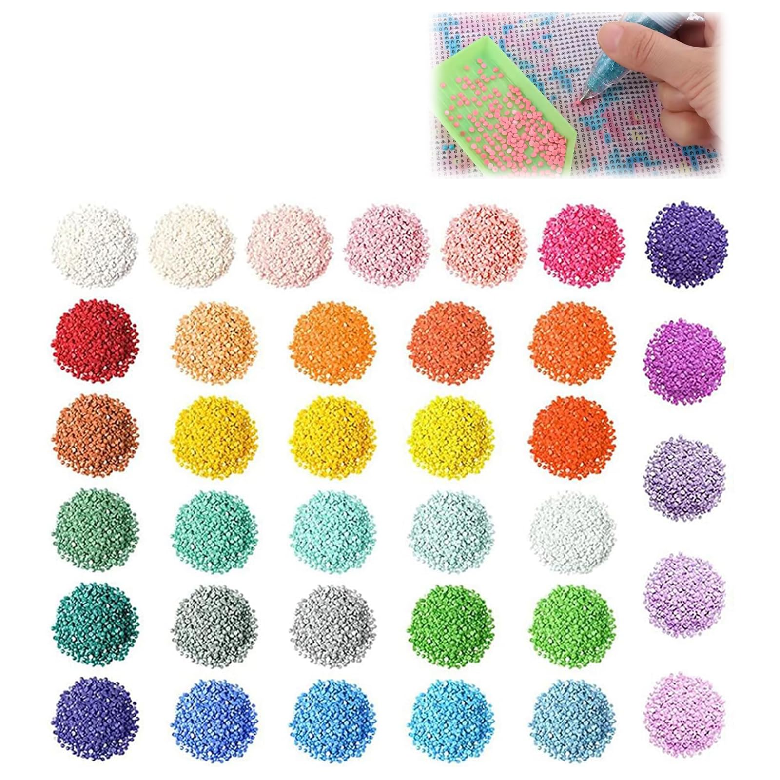 Lot de 90 000 perles de cristal rondes à dos plat pour peinture diamant - Accessoires et outils de peinture diamant