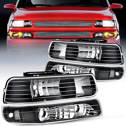 Miniatura 9 de Faros delanteros Nilight - Juego de repuestos de faros para montar en el parachoques para Chevy 1999 2000 2001 2002 Silverado Avalanche 1500 1500HD