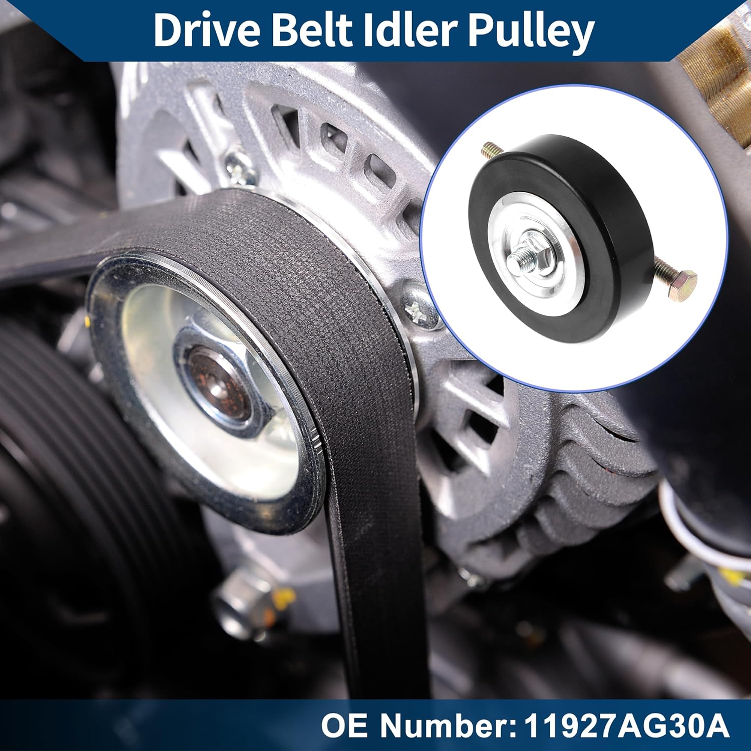 No.11927AG30A Drive Belt Idler Pulley for Nissan Pathfinder 2001-2004 for INFINITI FX35 2003-2008 Serpentine Tensioner Pulley Idler 1 Pc
