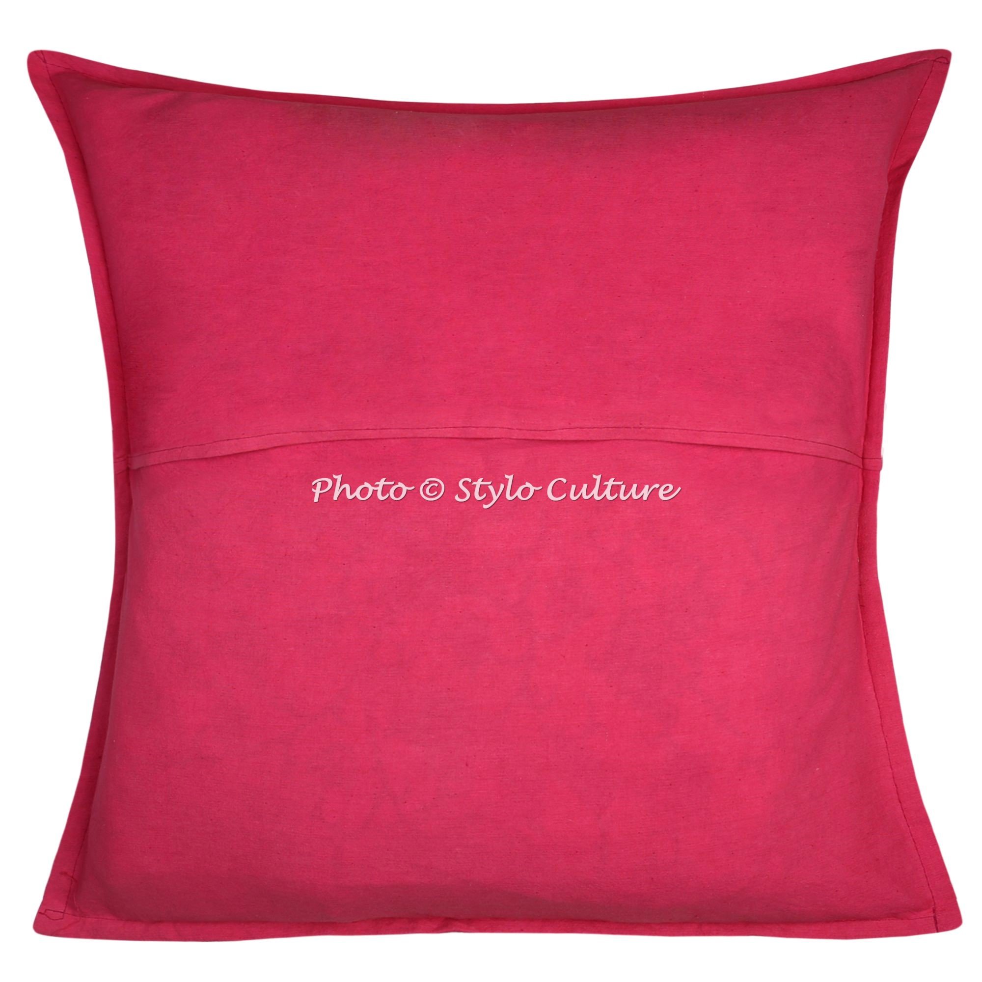 Bohemio Fundas para Almohadones Decorativos 60x60 cm Algodón Espejado Fundas Cojines Sofa Rosa 24x24 Inch Bordado Cuadrado sobre Fundas Almohadones para Sillas - 5 Pcs