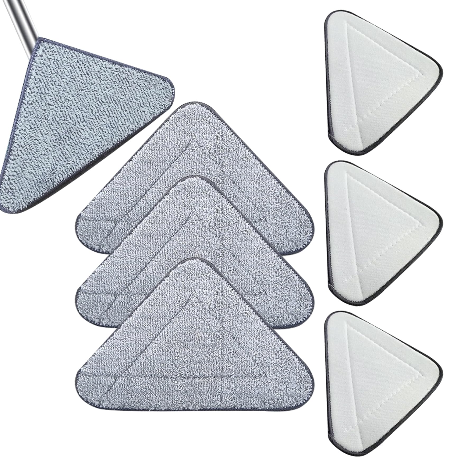 Takingup Mop Wipes, 6Pcs 360 Degree Rotatable Adjustable Cleaning Mop Replacement Heads Reusable Triangular Microfiber Mops Heads Cloth for Wall Ceiling Window
