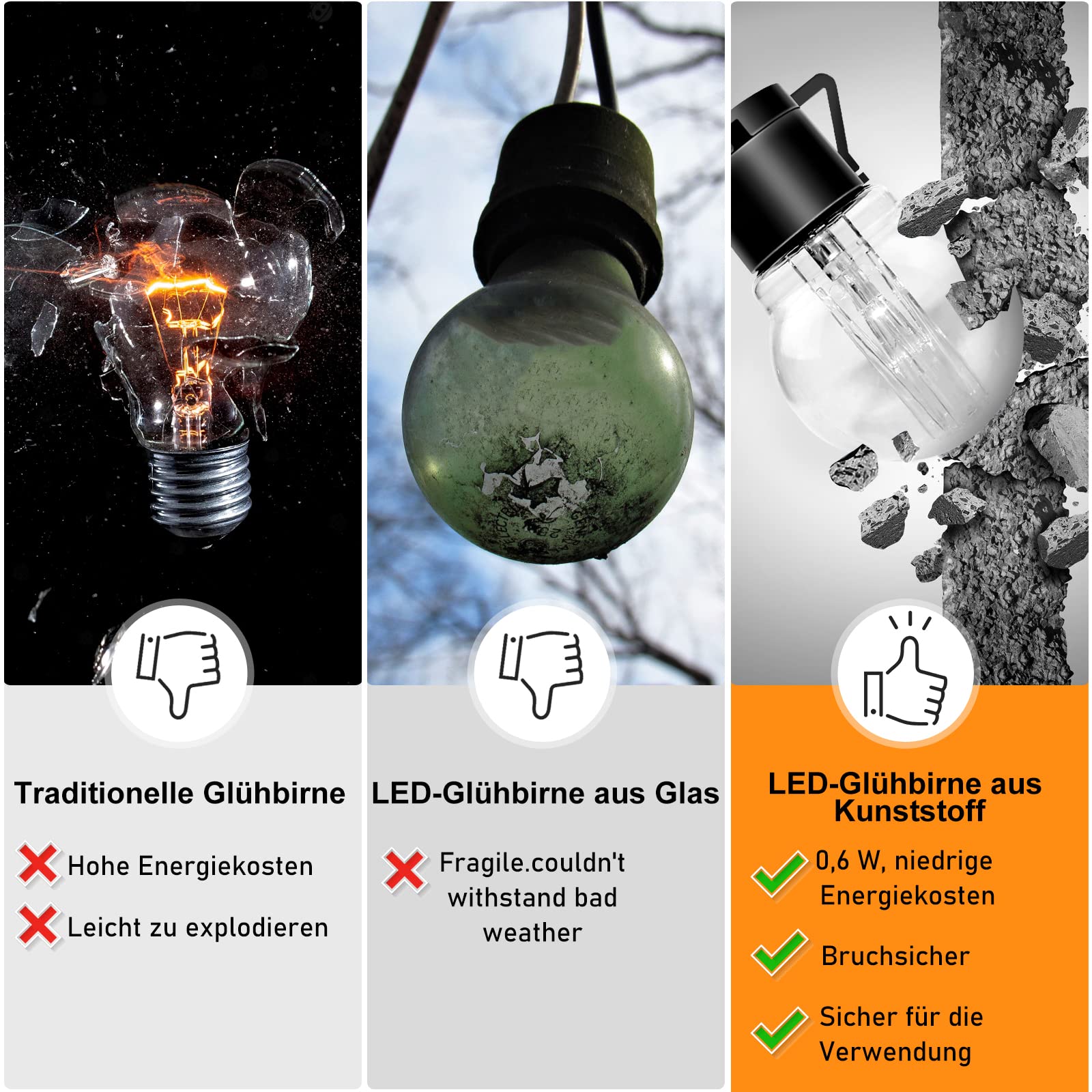 Zewnętrzne solarne łańcuchy świetlne, 9 m, 20 diod LED, 8 trybów, wodoodporność IP65, z pilotem zdalnego sterowania, łańcuch świetlny do ogrodu, na balkon, do dekoracji domu