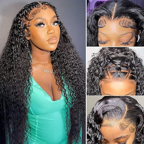 Peluca de cabello humano rizado con encaje frontal de 34 pulgadas, pelucas de cabello humano 10A con encaje frontal HD de 13 x 4 pulgadas,