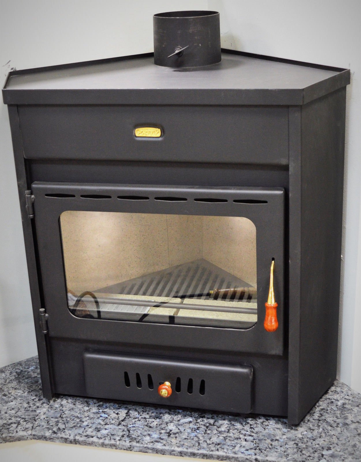 Bruciatore a legna per stufa ad angolo modello a legna combustibile solido 12kw Prity AMB
