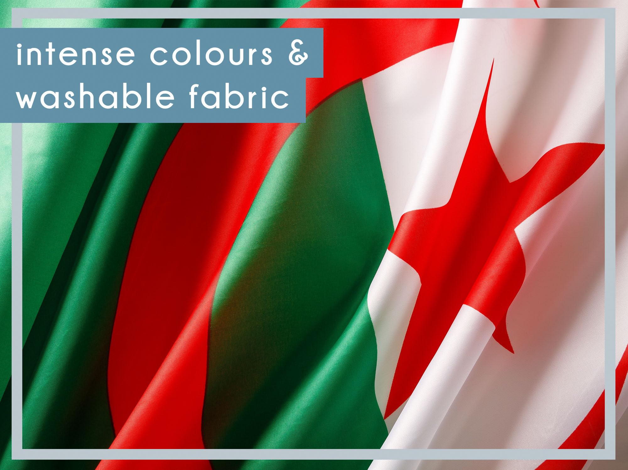 PHENO FLAGS Algeria Flag - 3x5ft Weatherproof National Flag with Brass Eyelets - 100% Polyester - 90x150cm - Image 3