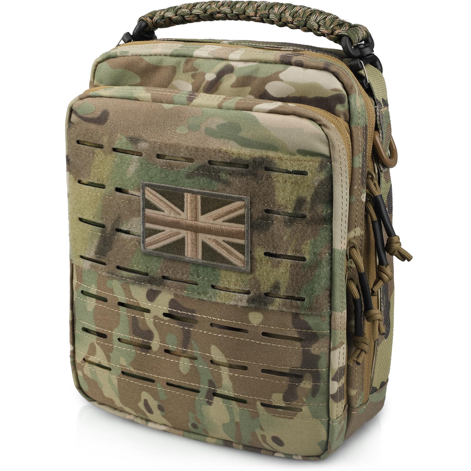 WYNEX Tactical Molle Admin Pouch, Utility EDC Pouch Organizer Modular Tool Pouches of Double Layer Design Medical EMT Attachment Bag Large Capacity with Elastic Webbing Insert Panel