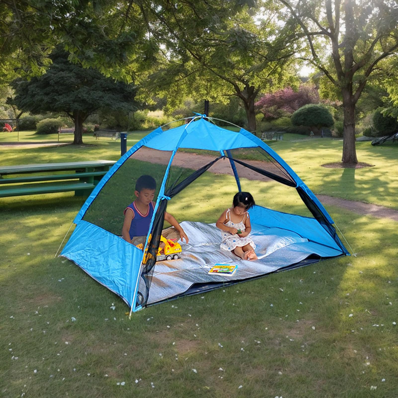 Sun Shelter - parasole da spiaggia, impermeabile, protezione UV, leggera, per 2, 3, 4 persone, per in famiglia, viaggi, accessori da campeggio