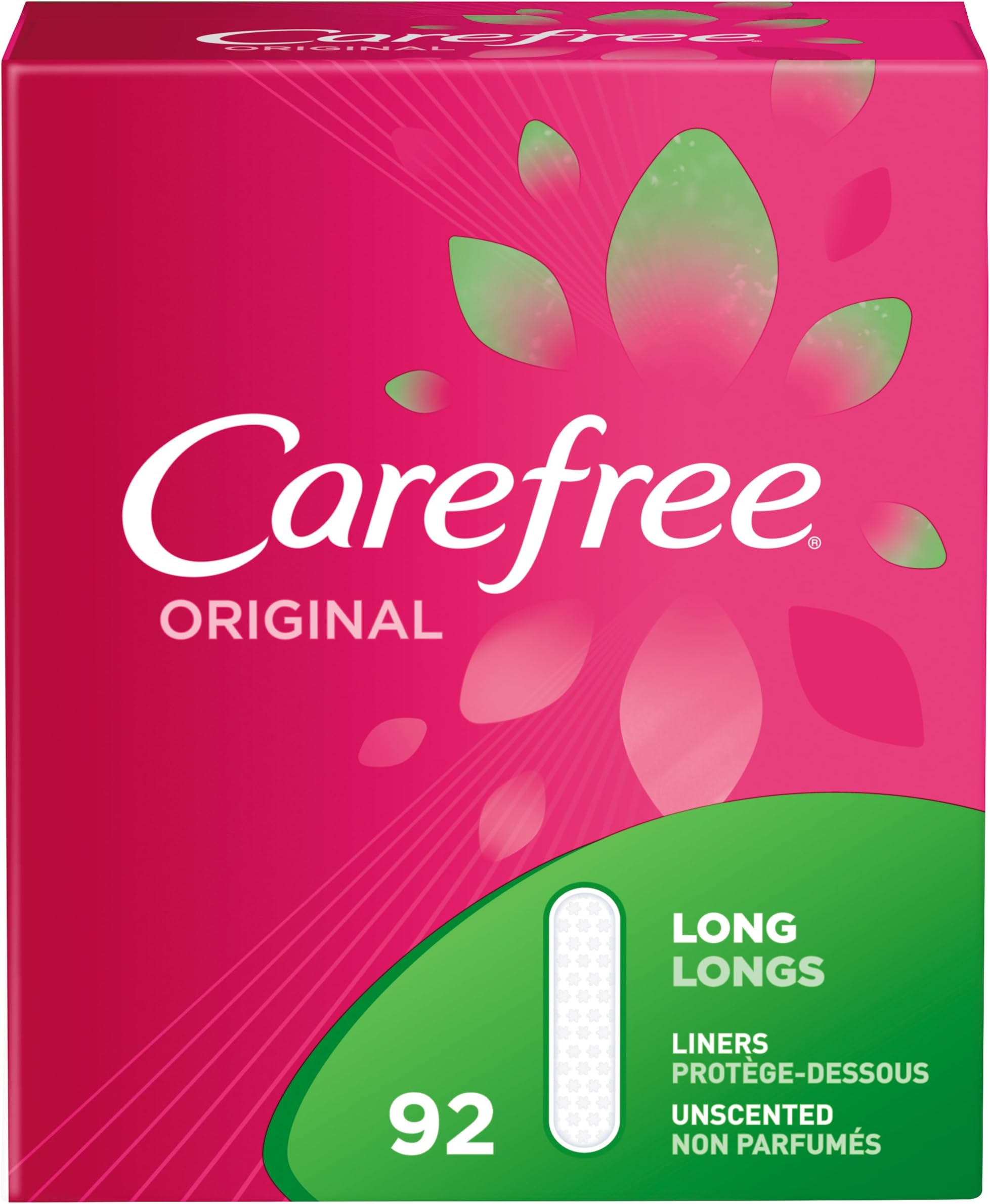 CarefreeOriginal pantiliners, unscented, Long, 92Count