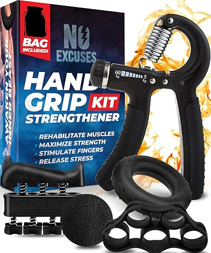 Kit de entrenamiento de fuerza de agarre juego de 5 piezas fortalecedor de ejercicio de agarre ajustable fortalecedor de manos fortalecedor de