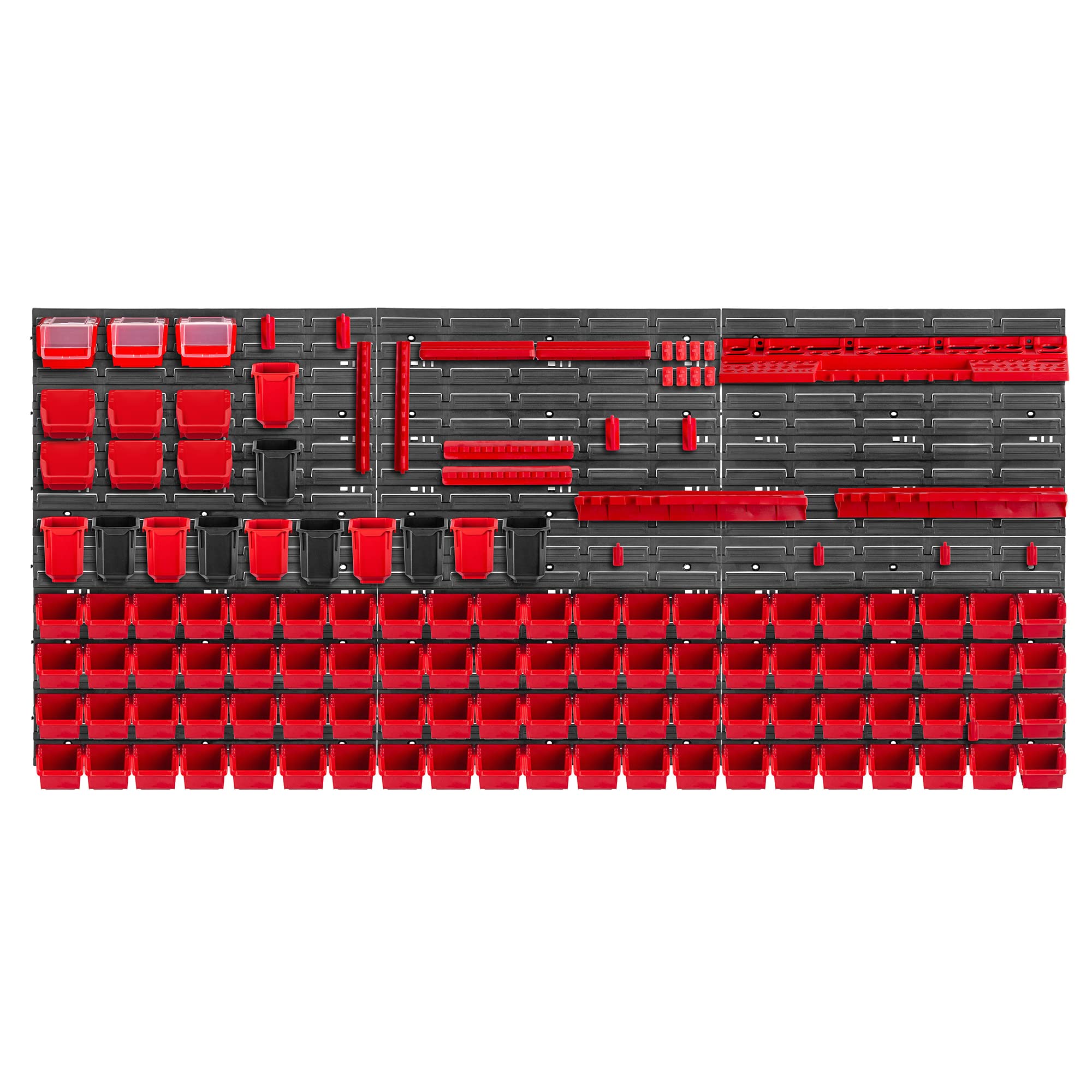 KADAX Duży regał ścienny na narzędzia, 174 x 78 cm, system magazynowy z wytrzymałego tworzywa sztucznego, system modułów odpornych na promieniowanie UV, rozszerzalne płyty ścienne, regał warsztatowy