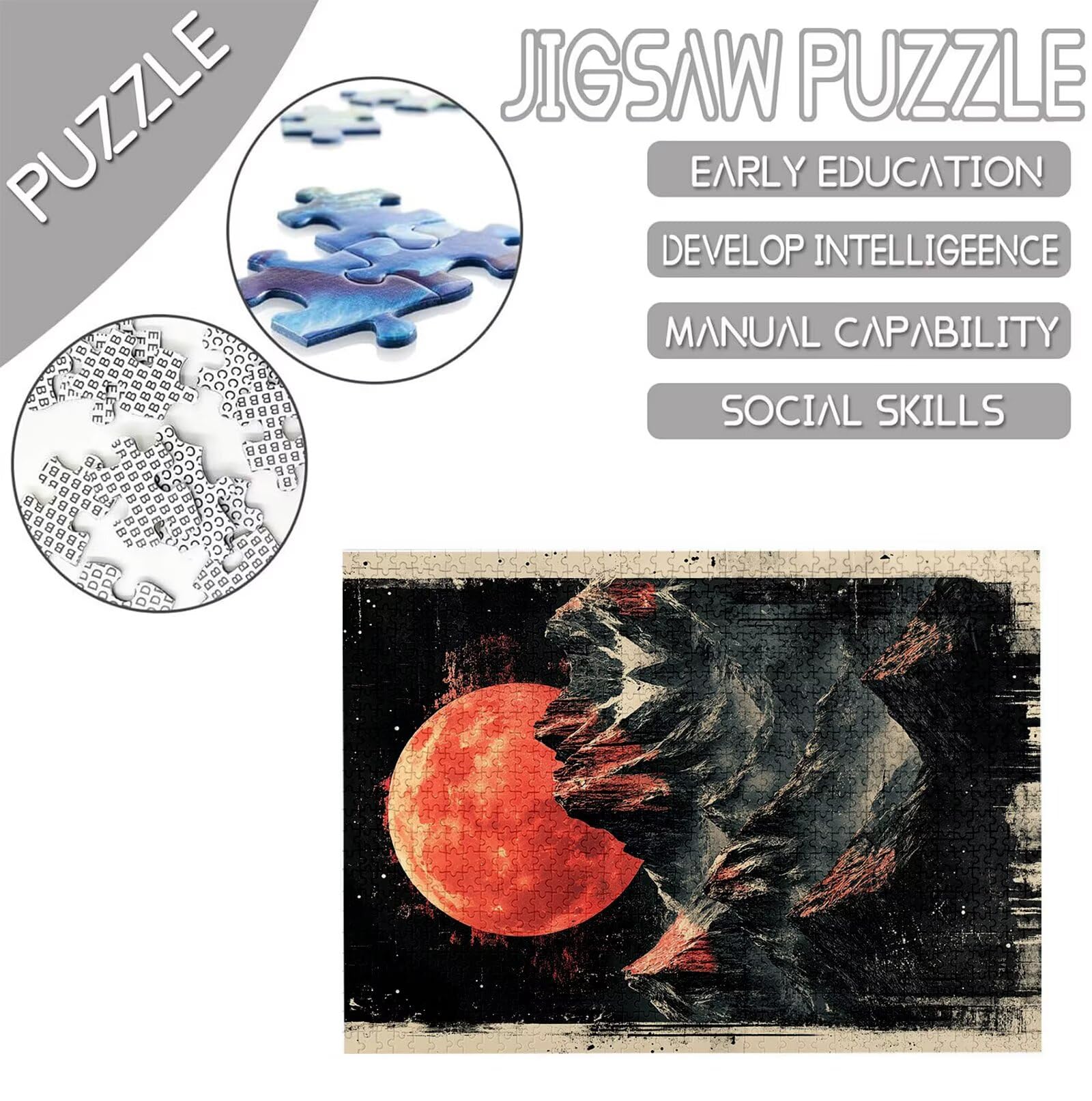 Japoński styl Puzzle 3000 sztuk, 5D DIY Puzzle Słońce Puzzle dla dorosłych i początkujących od 14 lat, układanki logiczne Relaks i inteligencja, wystrój pokoju na ścianę, prezent dla kobiet, 122 x 81