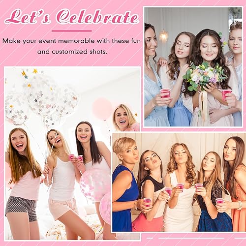 Miniatura 3 de Lounsweer 100 vasos de plástico desechables de 2 onzas, mini vasos de plástico para fiesta de despedida de soltera, degustación de cumpleaños,