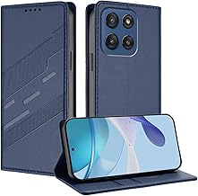 Folio Leather Case for Motorola Edge 60, Premium PU/TPU Leather Flip Shockproof Wallet Case, with Stand & Card Holder, Dark Blue