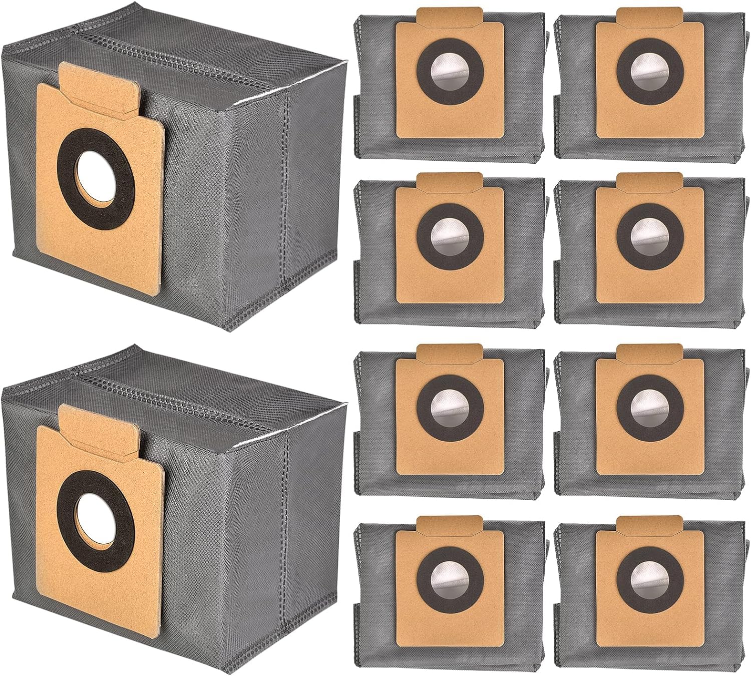 KISS KITTY 10 Pack Replacement Dust Bag, Compatible with Eufy Vacuum, X8 Pro X10 Pro Omni Robot Vacuum Self-Empty Station, 4-Layer Replcement Bags Accessory (Set of 10)