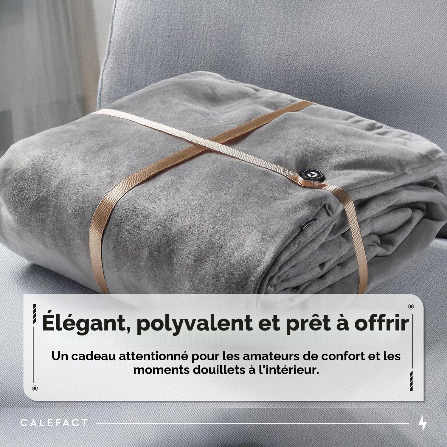 Couverture Chauffante Intérieure – Suédine Ultra-Douce, Chauffage Graphène 4 Zones, 3 Niveaux de Chaleur, Compatible USB-C, Lavable en Machine – Couverture Chauffante Portable pour Maison & B