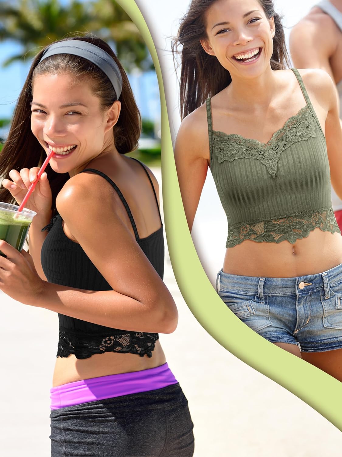 Bencailor Lace Y2k Tank Tops Fairy Grunge Clothes Crop Tops Lace Patchwork Cami Ribbed Knitted Tank for Women - Image 2