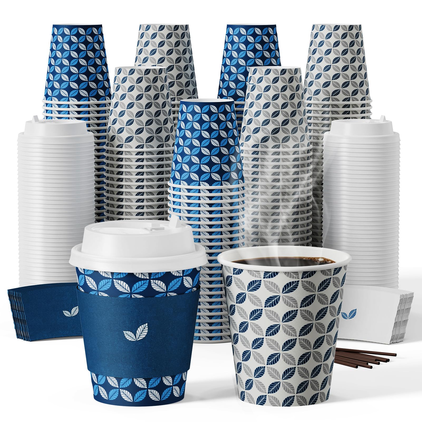 Amazon.com: JOLLY CHEF 100 Pack 10 oz Disposable Coffee Cups, Hot Paper ...