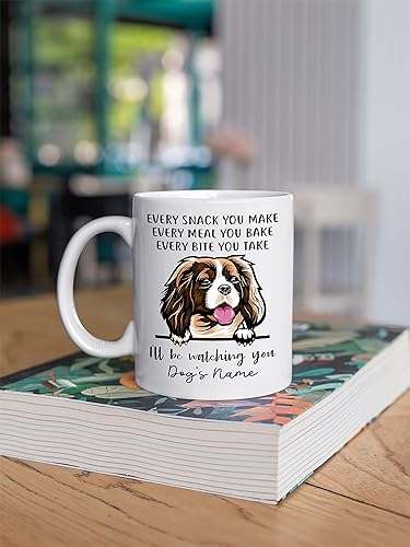 Miniatura 4 de Personalized Cavalier King Charles Spaniel Coffee Mug, Every Snack You Make I'll Be Watching You, Customized Dog Mugs for Mom Dad, Gifts for Dog