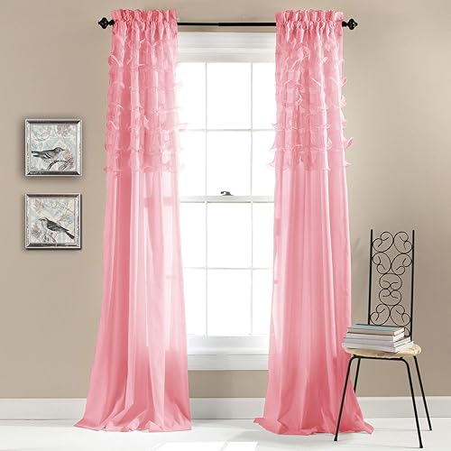 Pink Ruffle Curtains Amazon Com