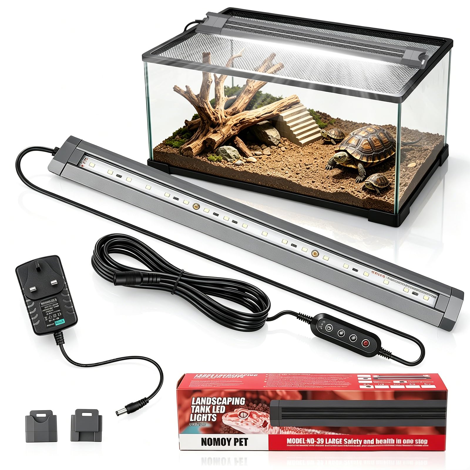 6W T5 UVB Light Reptile Kit, LED UVB 10.0 Light Fixture for Reptiles Terrarium, Reptiles Terrarium Hood Rainforest & Desert Reptiles, UVB Desert Lamp for Bearded Dragon, Lizards, Chameleon, Turtle
