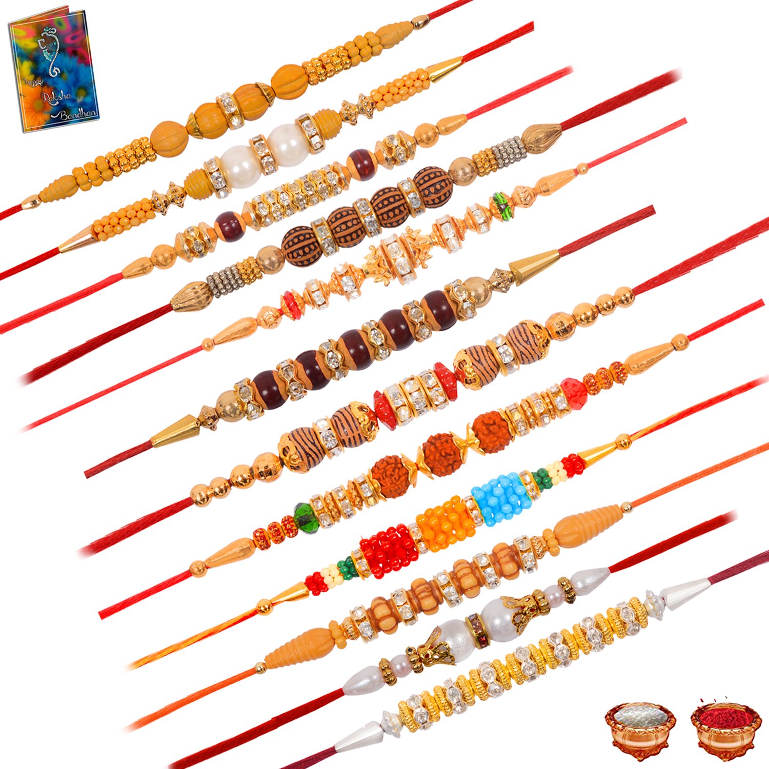Rakhi for Brother 12 Rakhi setand Greeting Card with Roli Chawal Combo for Brother (B0CBXW82M2) Amazon Price History, Amazon Price Tracker