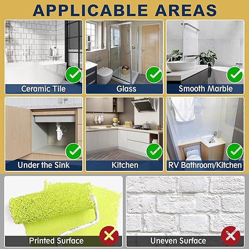 Miniatura 5 de Paquete de 2 organizadores de ducha grandes, organizador de ducha de plástico fuerte, estantes de ducha adhesivos fuertes para ducha interior, sin