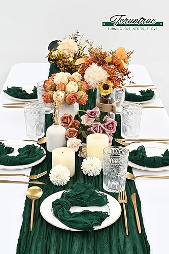 Miniatura 6 de Paquete de 42 servilletas de gasa de 20 x 20 pulgadas, servilletas de cena arrugadas color beige, servilletas bohemias rústicas de algodón suave