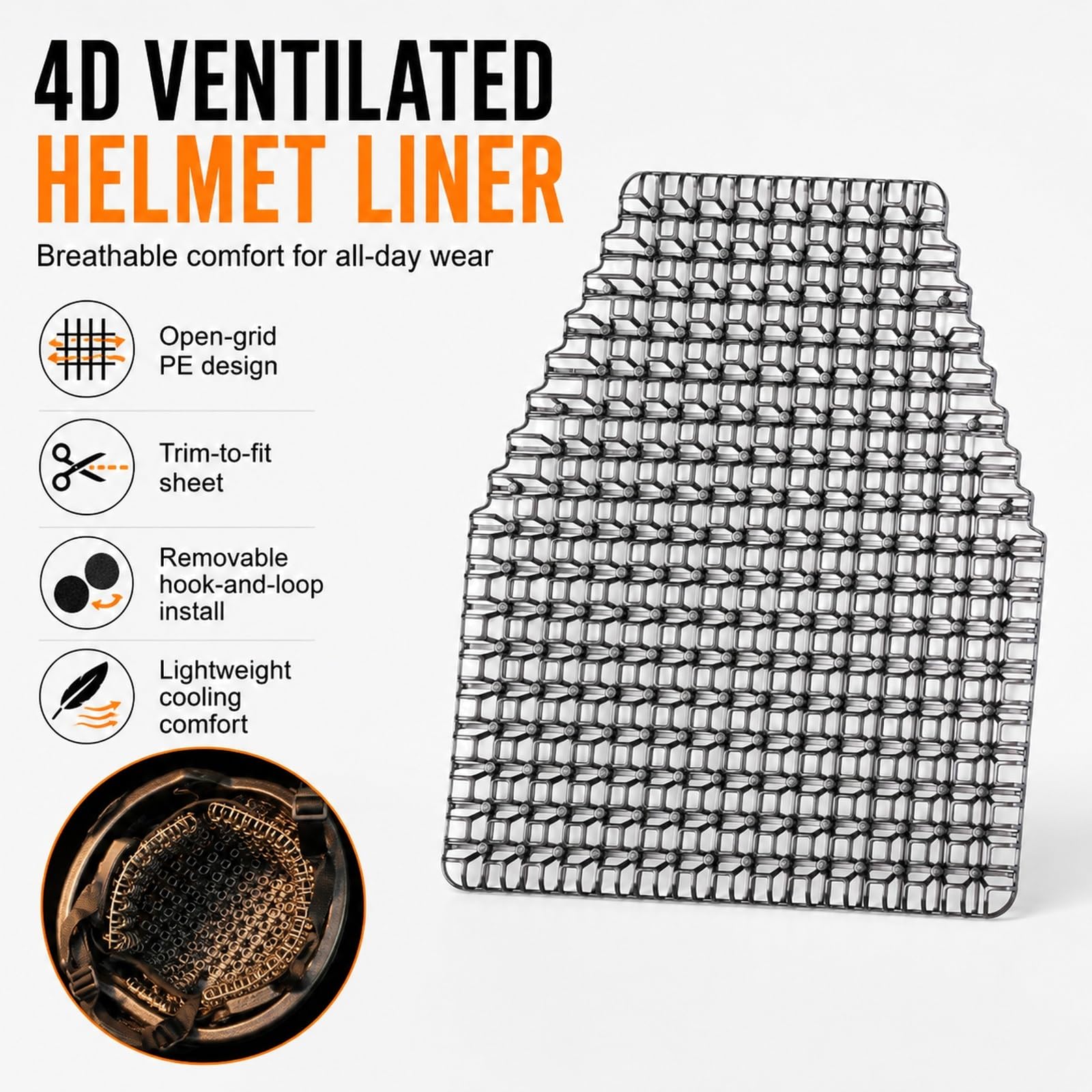Genérico Almohadilla de Enfriamiento Universal for Casco, Inserto PE 4D Transpirable Recortable for Deporte Exterior Cómodo Seco