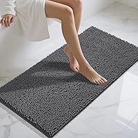 Vista 61 de Yimobra Tapetes de baño lavables, de chenilla súper suave y absorbente, para suelo y alfombra, de secado rápido, antideslizante, para bañera y Beige