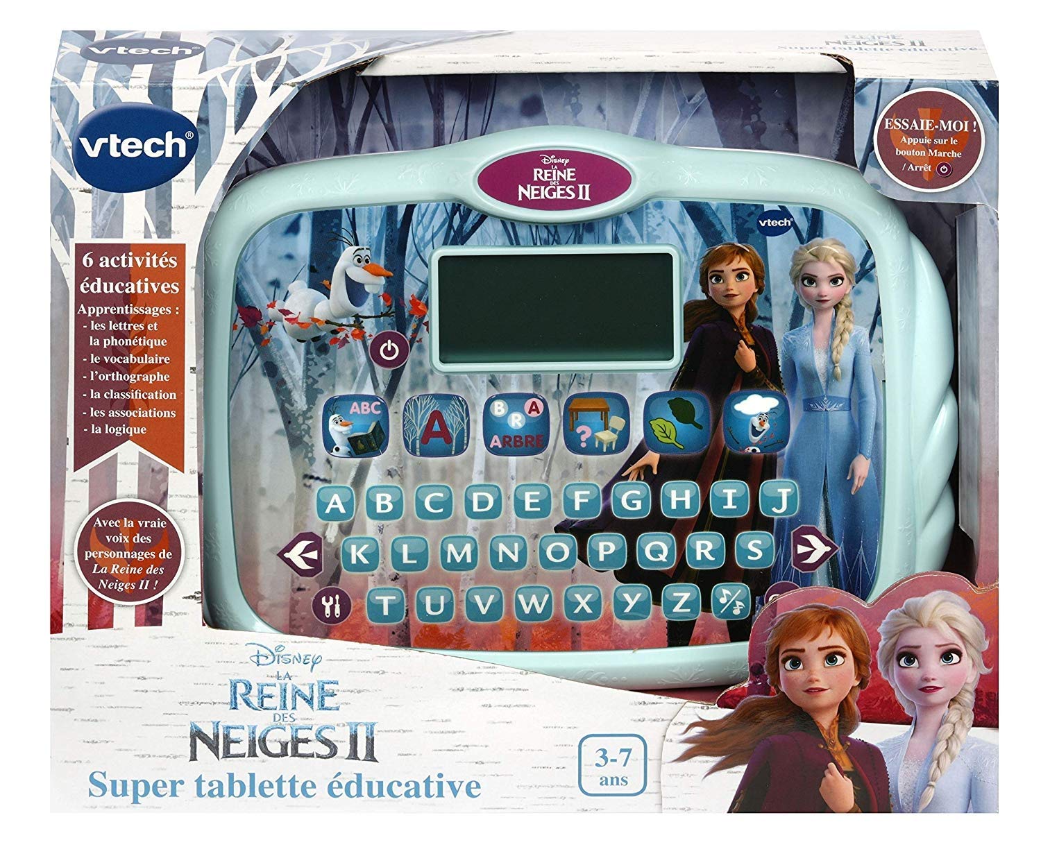 VTech - Disney La Reine des Neiges 2, Super Tablette Éducative, Tablette Enfants avec Écran Rétroéclairé, Clavier Abécédaire, 6 Activités et Jeux, Cadeau Enfant de 3 Ans à 7 Ans - Contenu en Français