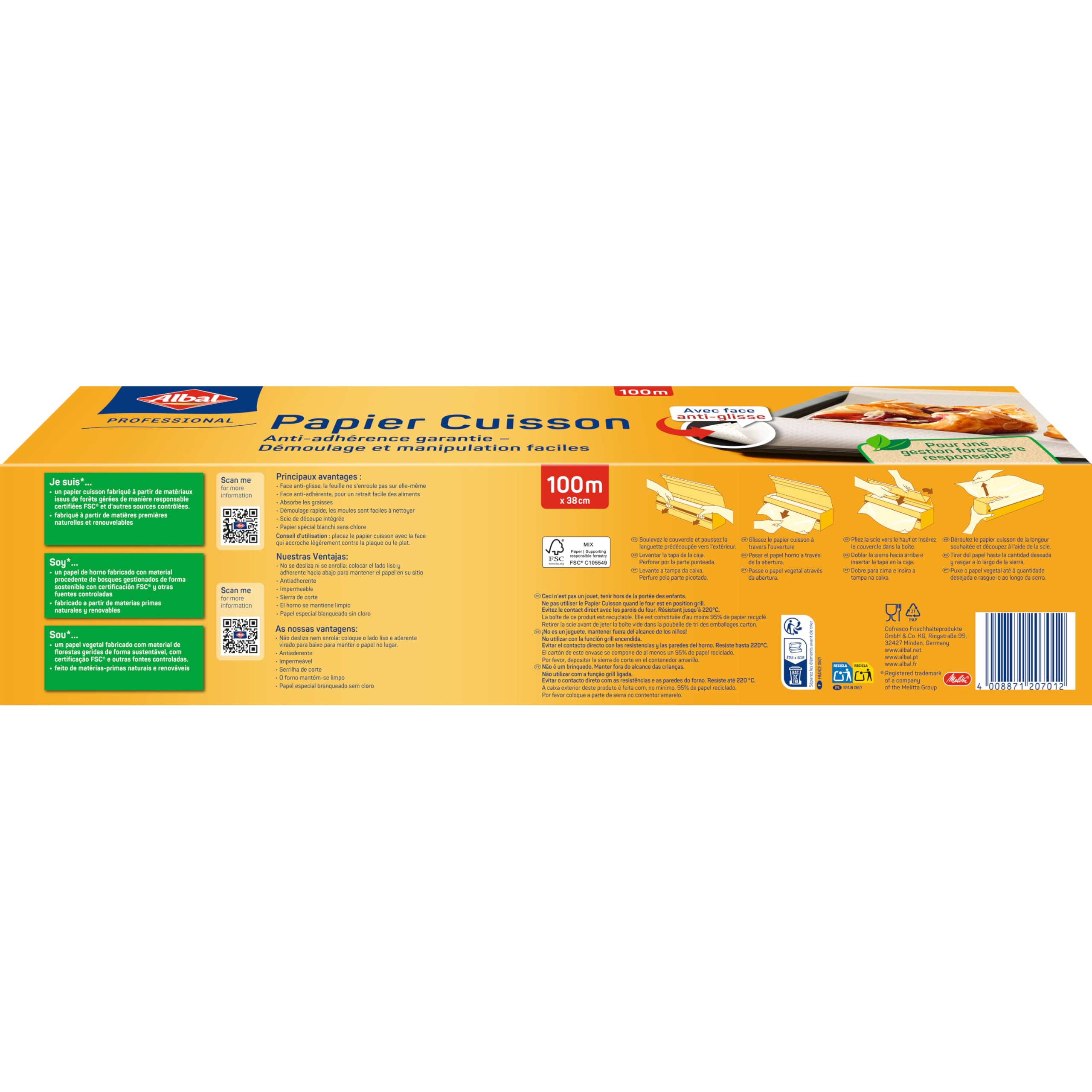 Albal carta cottura, extra large 38 cm, antiaderente, strippaggio facile, 100 m