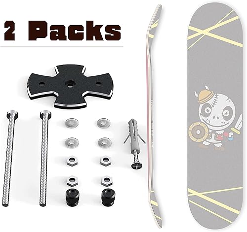 Miniatura 6 de YEZRO Skateboard Hanger Wall Mount - Metal Skateboard Wall Mount for Skateboard Deck Display with Aluminum Screw Cap and Protecive Washers