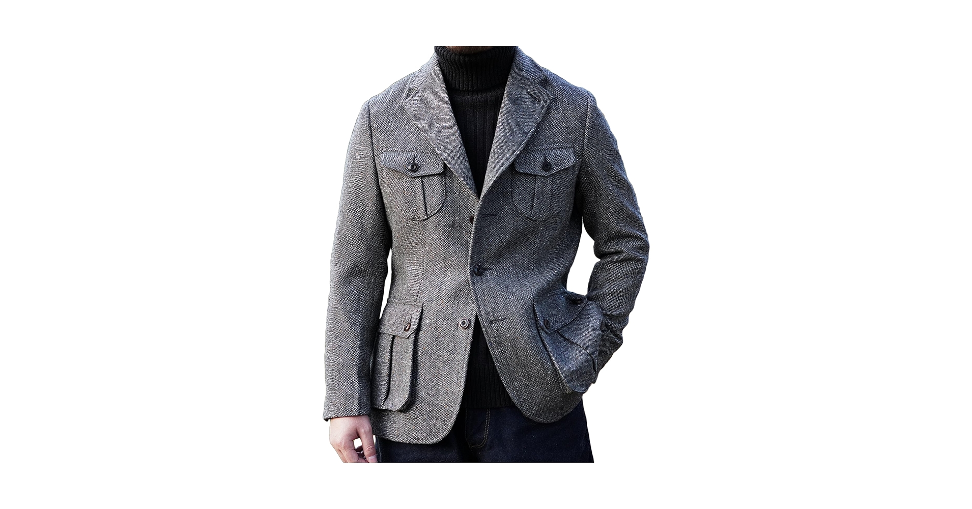ジャケット・アウター EAPHI WOOL TWEED JACKET 中古・古着通販】Eaphi (エフィ) Wool Tweed Jacket ブラウン