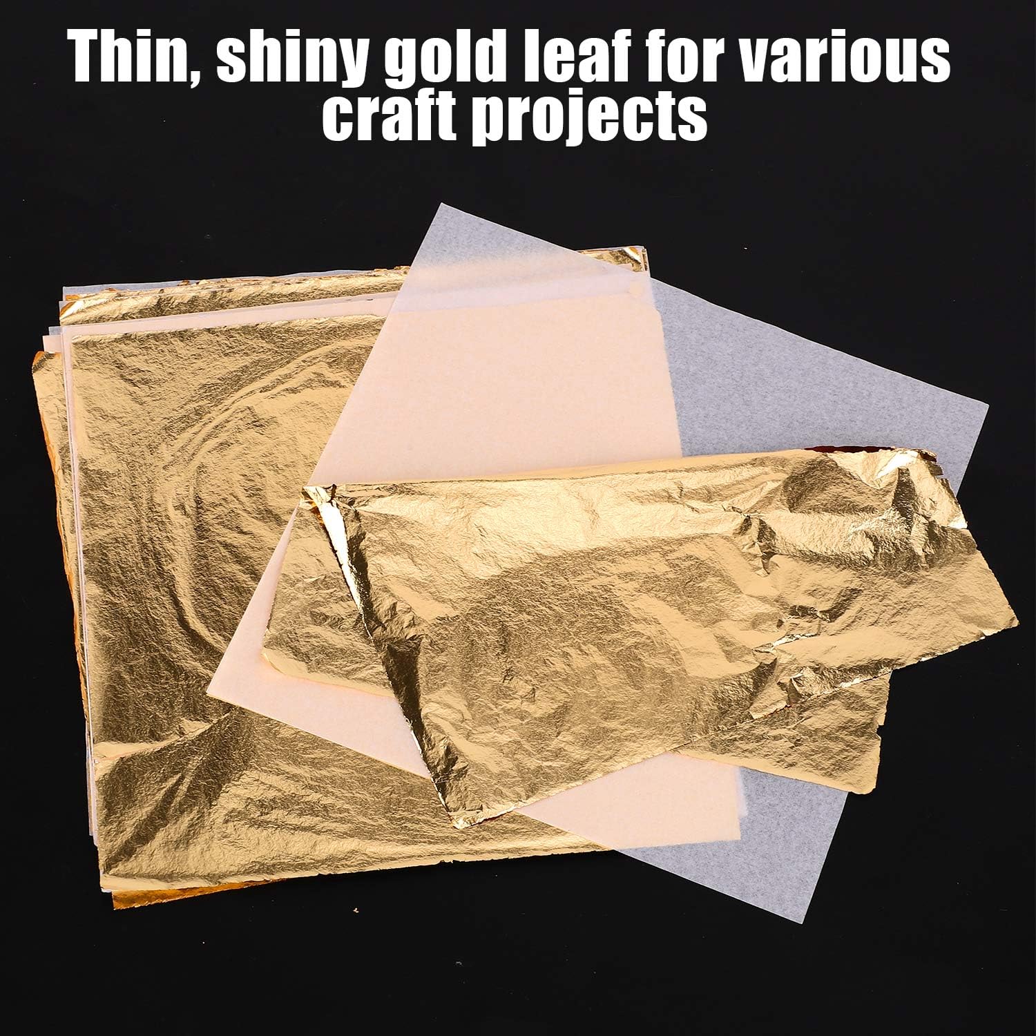 WEIDU 100 Pièces Feuilles De Feuille D'or Bricolage Ongles Feuille D'or Feuilles Peinture Feuille D'or Papier Résine Décoration Plaqué Or Meubles Feuille D'or