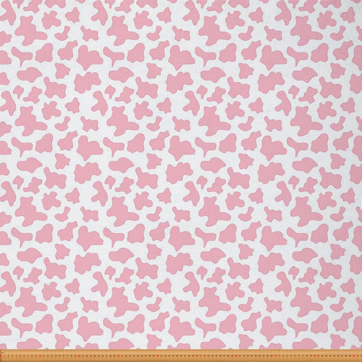 Cow Print Fabric by The Yard Cowhide Upholstery Fabric for Quilting Sewing Clothing Milk Cow Farmhouse Animal Decorative Fabric Upholstery and Home Accents, DIY Craft Patchwork, 5 Yards, Pink