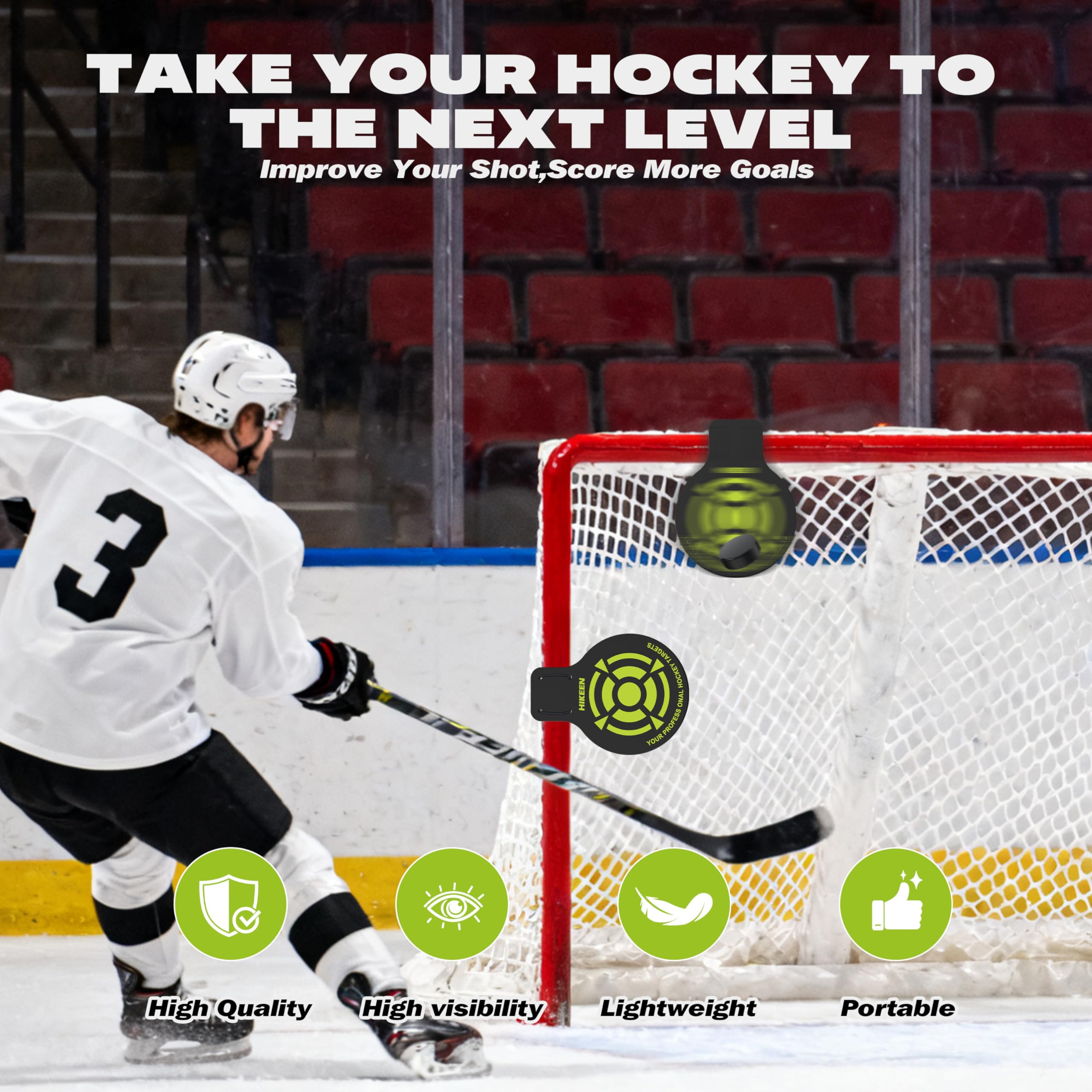 BOOSTEADY Lot de 4 Cibles de Tir pour Hockey sur Glace, Cibles de Gardien de But de Hockey en PVC Robuste de 5 mm d'Épaisseur, Equipement d'Entraînement pour Crosse & Hockey - 2